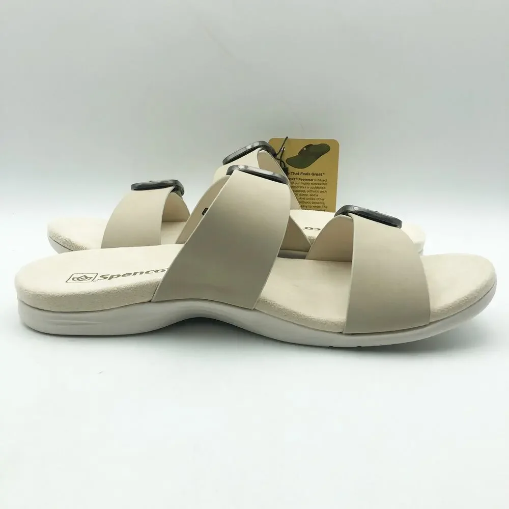 Spenco Womens Vista Slip On Sandals US 7.5 WIDE Grey Morn Leather APMA NIB